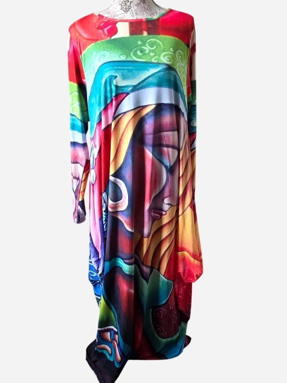 Colorful Abstract Portrait Maxi Dress